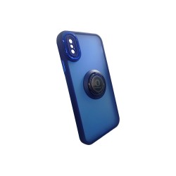 Case with Support Ring for Apple iPhone X/ Xs Smoked Blue Case with Support Ring for Apple iPhone X/ Xs Smoked Blue